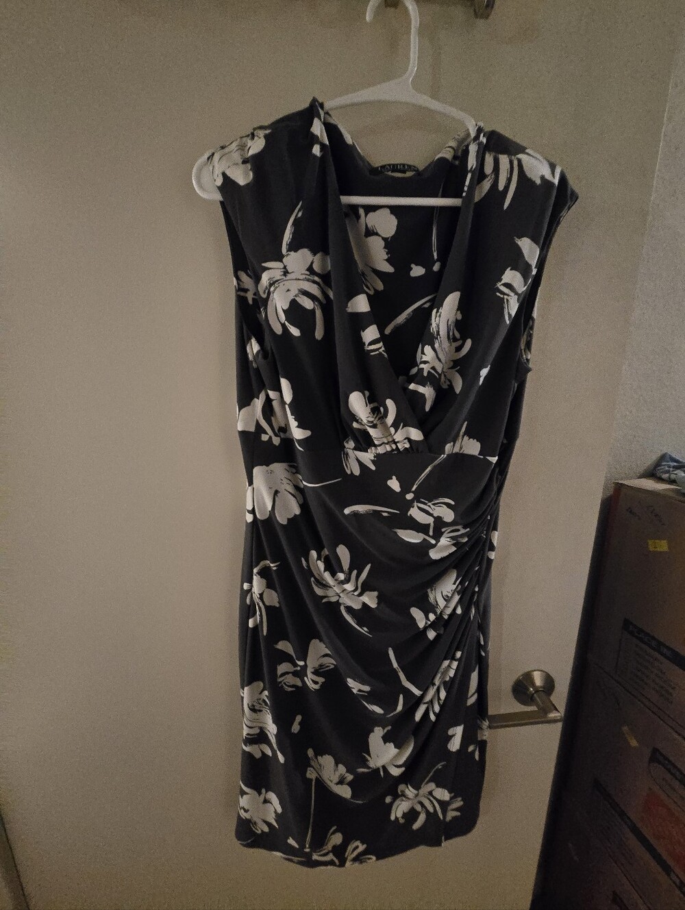 LAUREN Ralph Lauren Gray Dress with White Floral Print